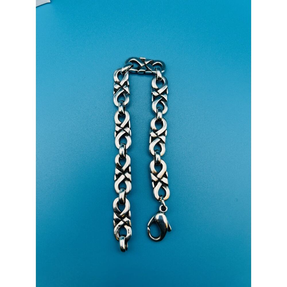 James Avery Retired 925 Sterling Silver Scrolled Infinity Link Bracelet 8" Inch - Picture 4 of 12